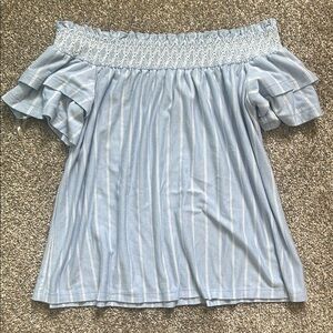 American Eagle Blue Off-Shoulder Women Top